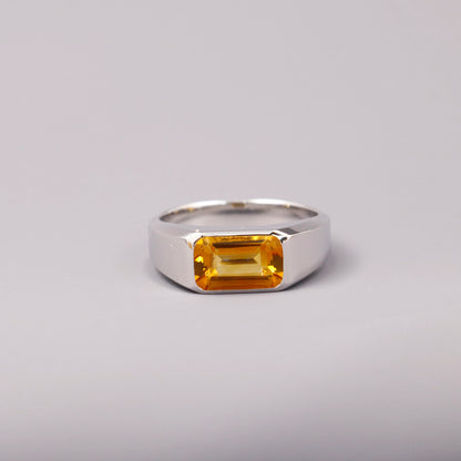 Solar Ascend 

Kein Ring für Nebenrollen.
Der goldene Citrin fängt das Licht, das Silber verleiht ihm Haltung.
Charakter in Form gegossen – selbstbewusst, markant und gemacht für Auftritte, die bleiben.